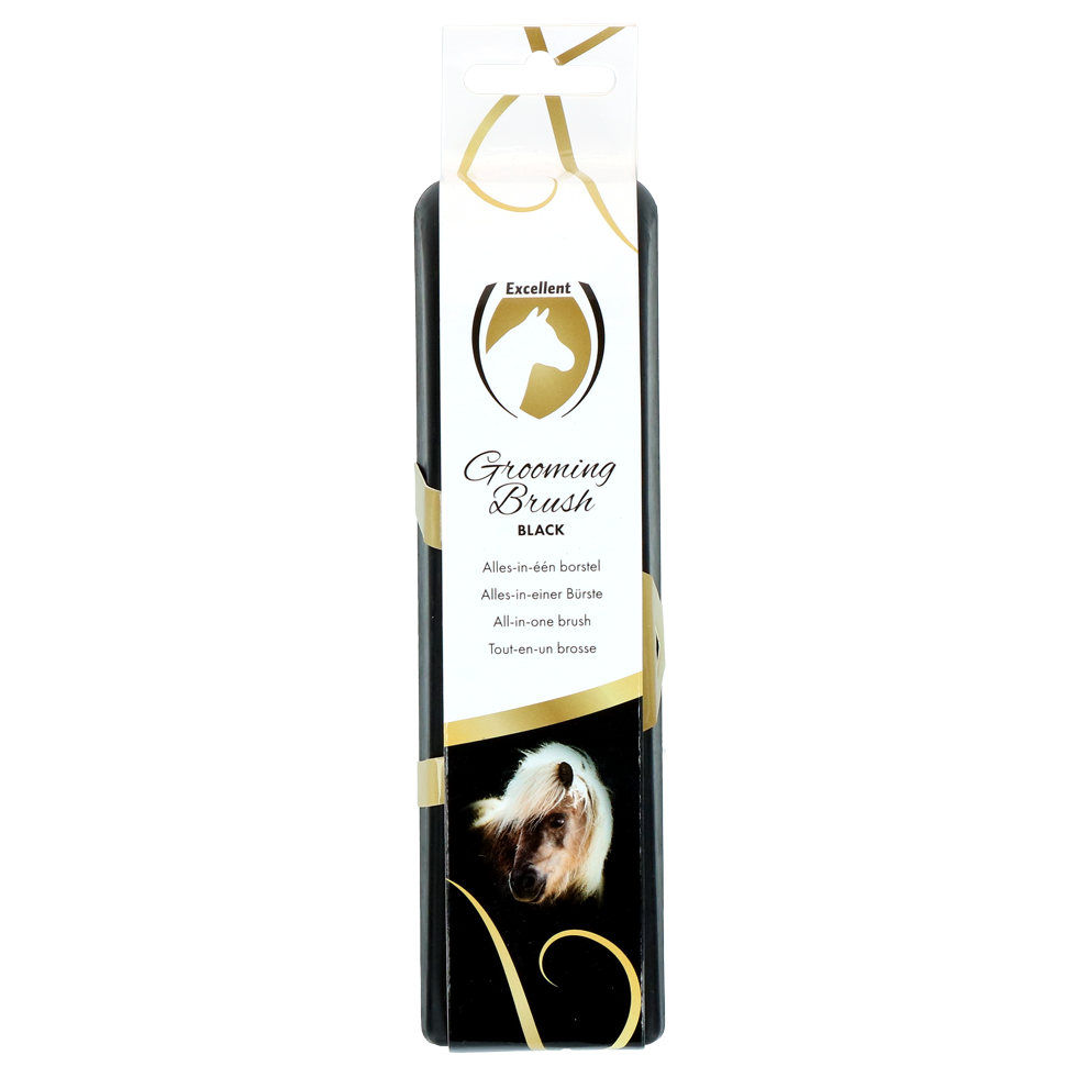 Excellent Horse Grooming Brush (borstel) M Zwart