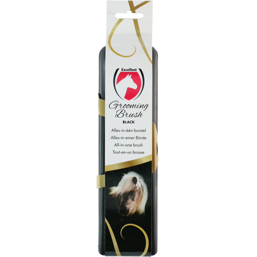 Excellent Horse Grooming Brush (borstel) L Zwart
