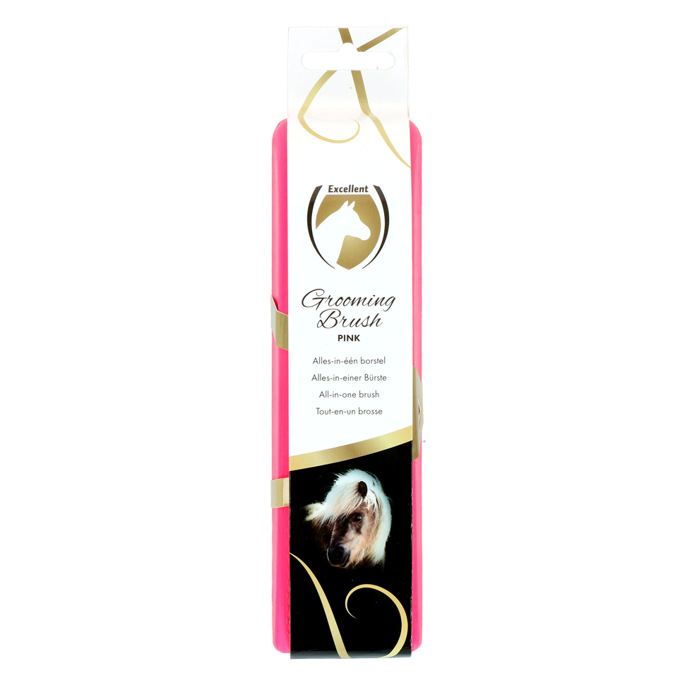 Excellent Horse Grooming Brush (borstel) M Roze