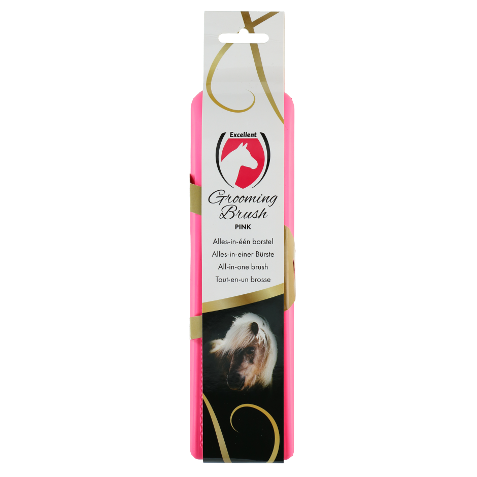 Excellent Horse Grooming Brush (borstel) L Roze
