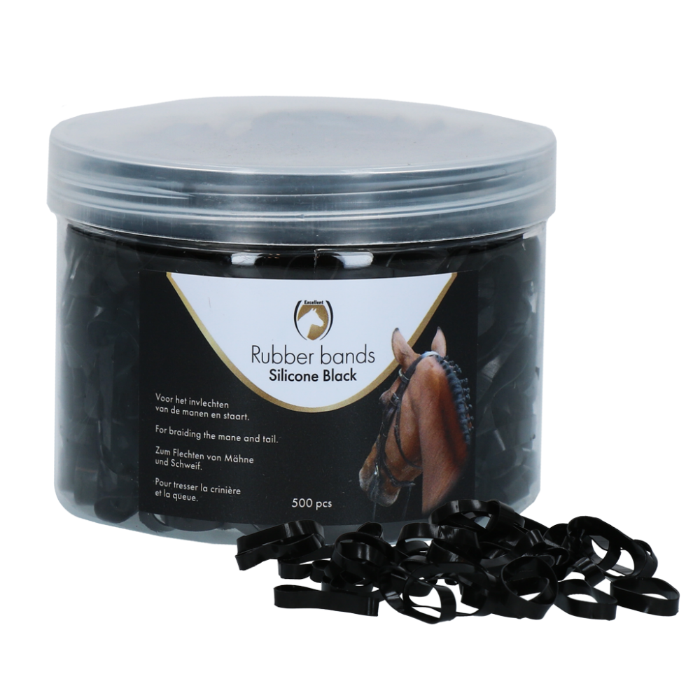 Excellent Horse Rubber Bands Silicone Black (Elastiekjes)