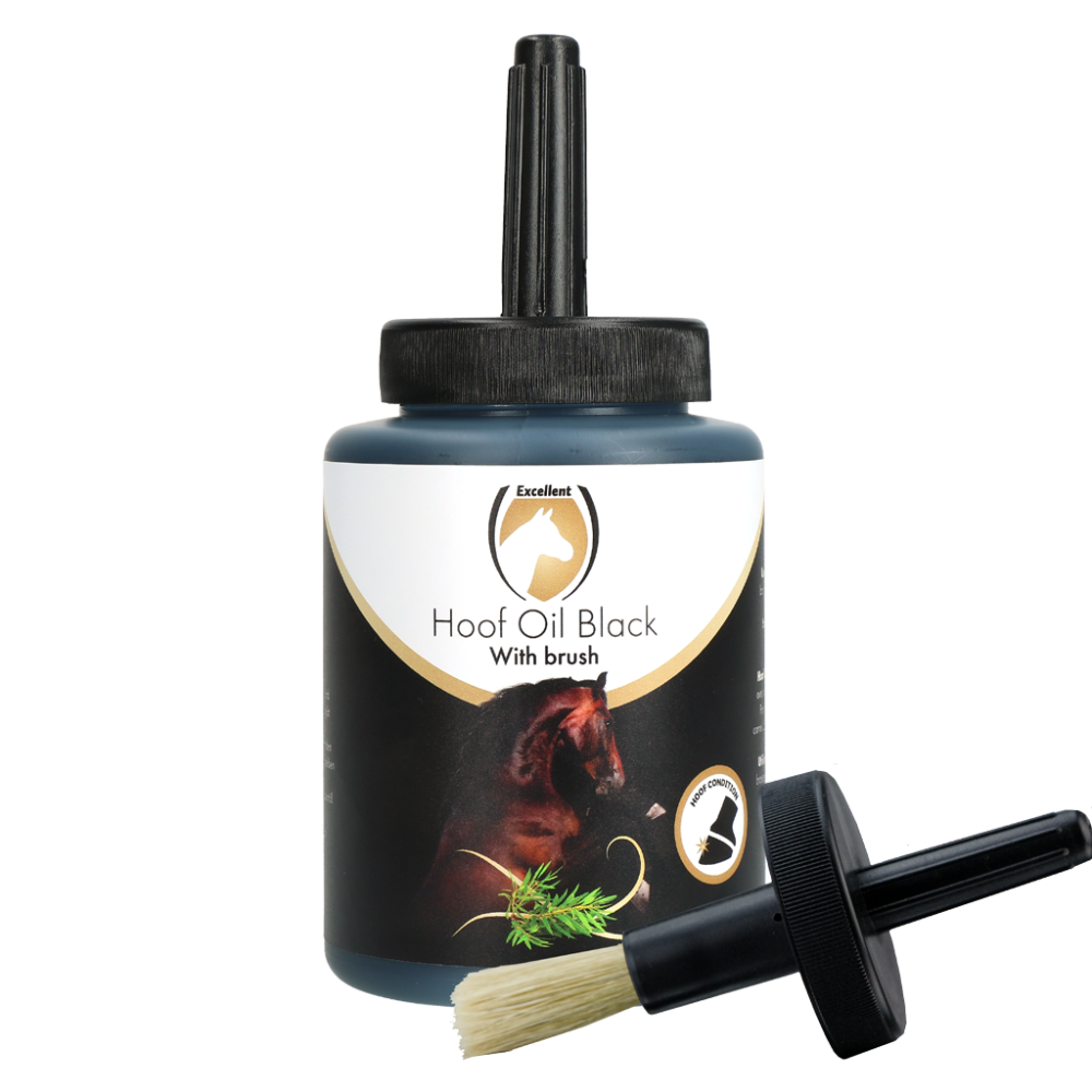 Excellent Horse Hoof Oil Black (with brush (borstel)) 500 ml