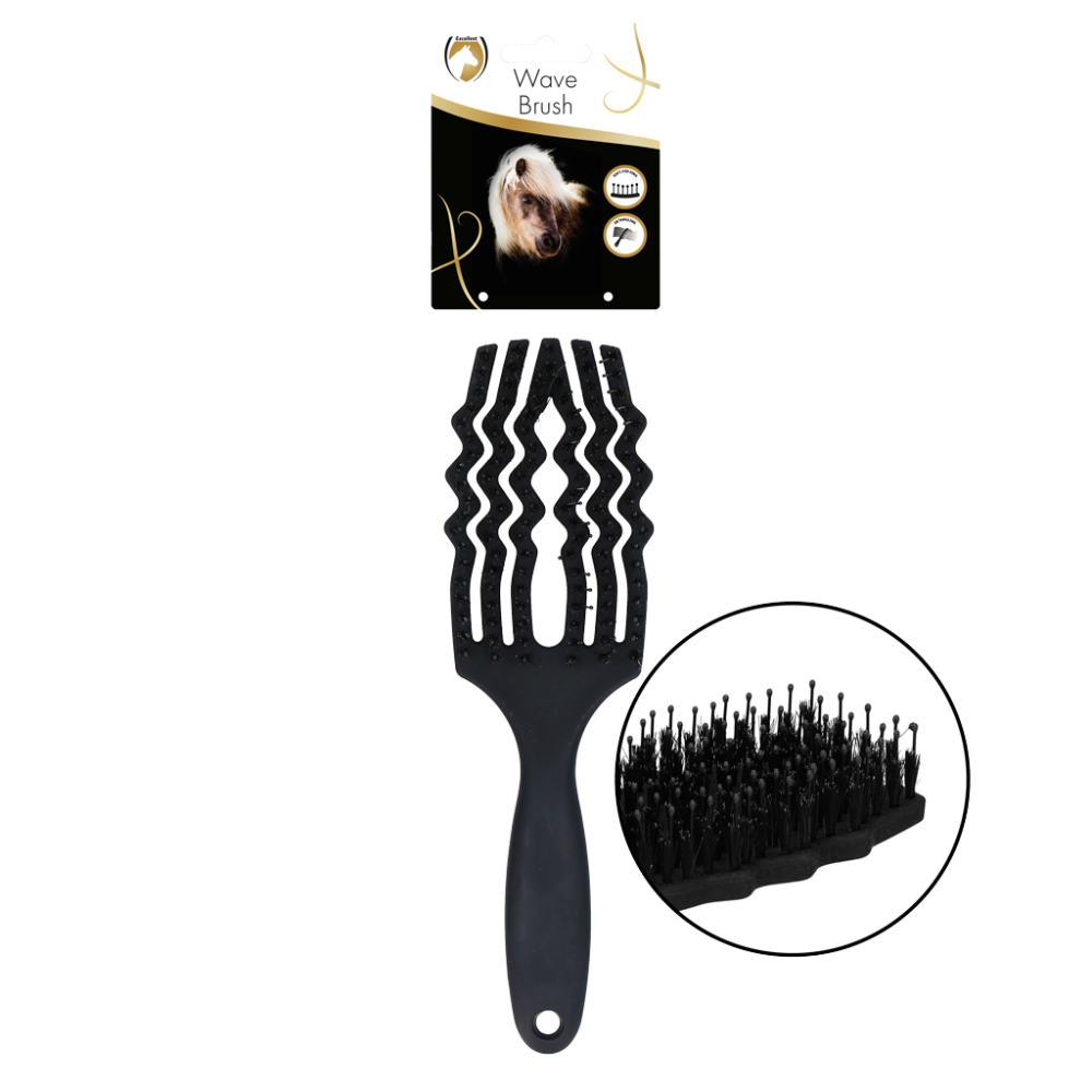 Excellent Horse Wave Brush (borstel) Zwart