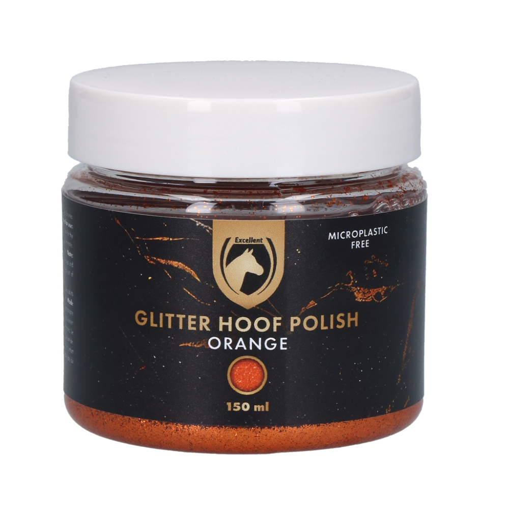 Excellent Horse Hi Gloss Glitter Hoof Polish Orange 150 ml