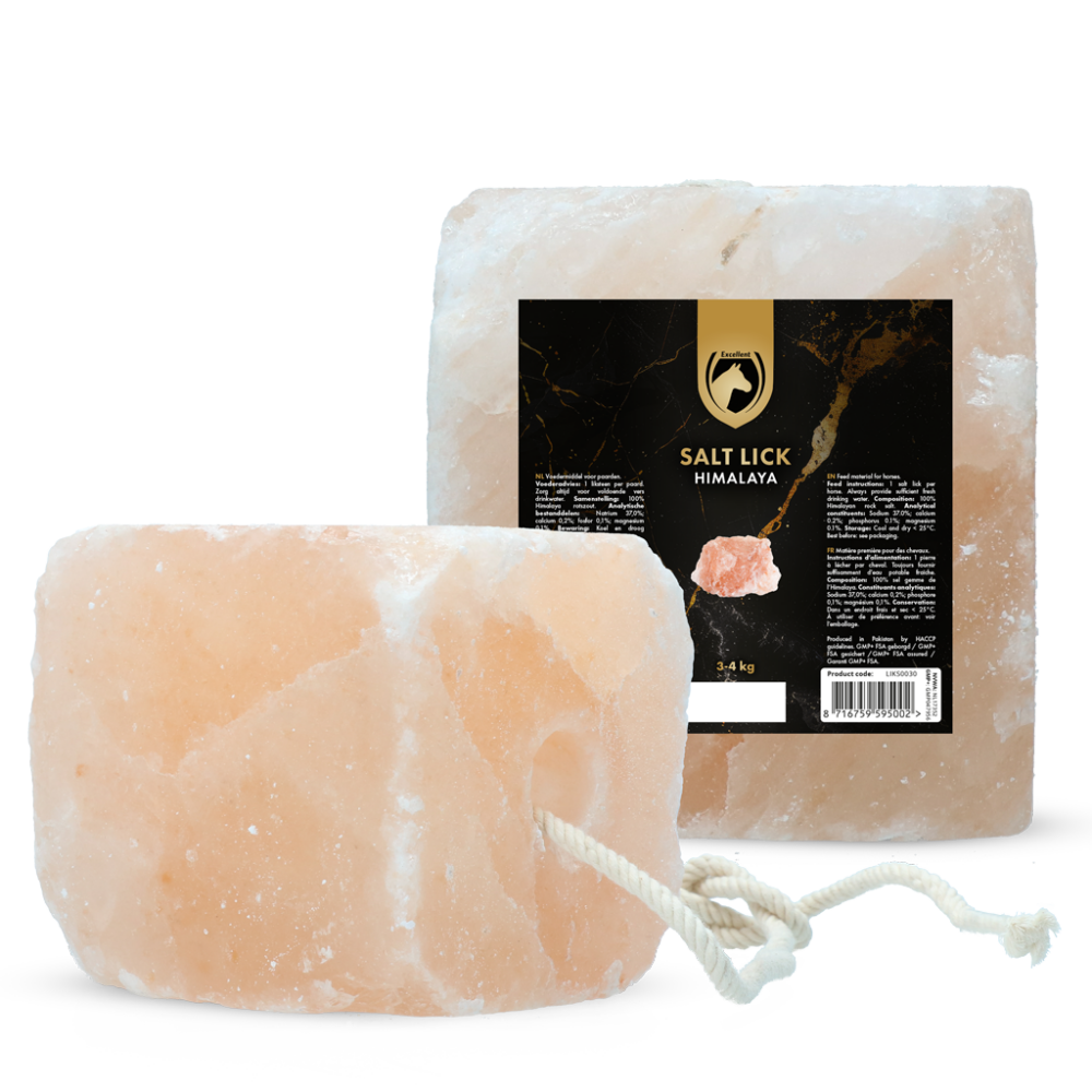 Excellent Horse Salt Lick (liksteen) Himalaya 3-4 kg (Met touw)