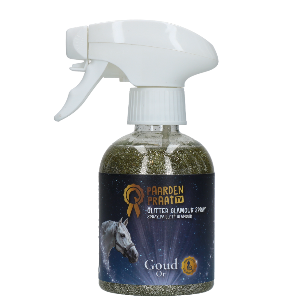 Paardenpraat TV Glitter Glamour Spray Goud