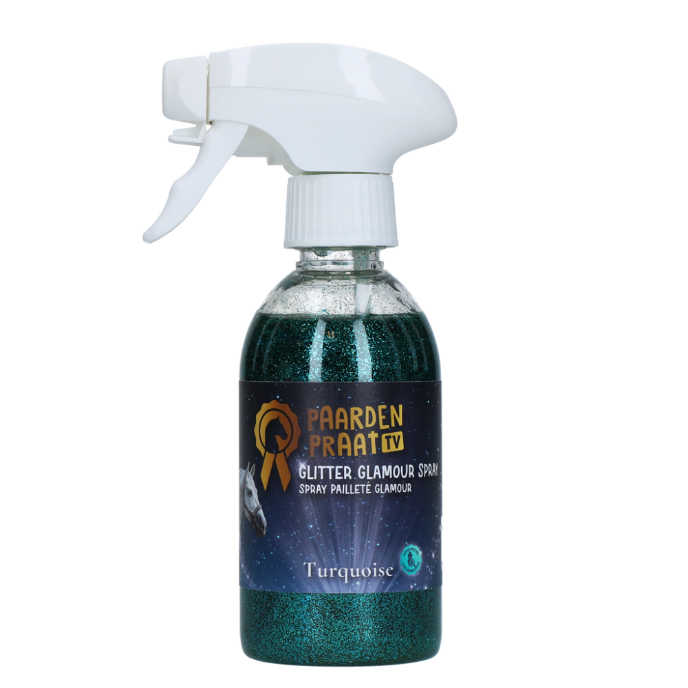 Paardenpraat TV Glitter Glamour Spray Turquoise