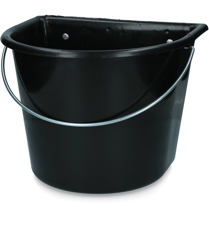 vPlast Voerbak met haken & hengsel 15 l Zwart